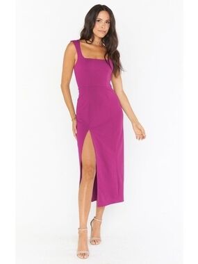 Show Me Your MuMu Eden Midi Dress In Fuchsia